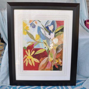 framed print Kim Parker giclee with COA "garden in Daffodils" signed (w691)